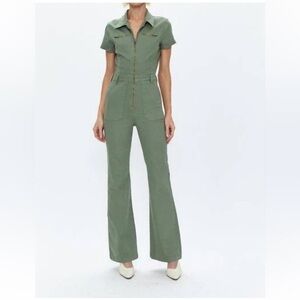 Pistola Olive Short Sleeve Jumpsuit